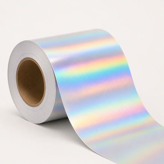 Holografisch regenboog zilver PET etiketten